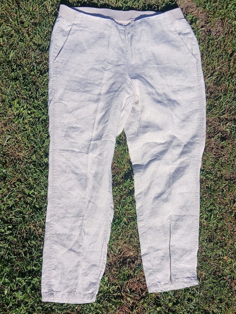 J.jill Love Linen Casual Pants - Light Beige Pull On Size Small Petite